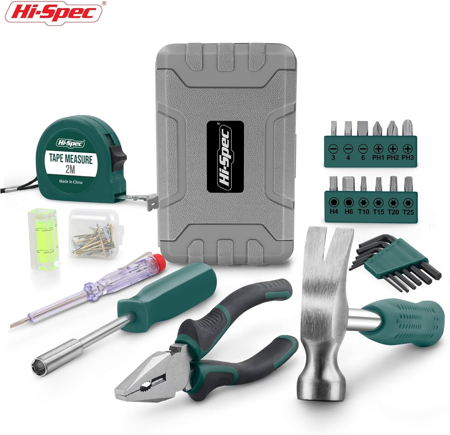 25-teiliges Handwerkzeug-Set für DIY-Reparaturen, Grün