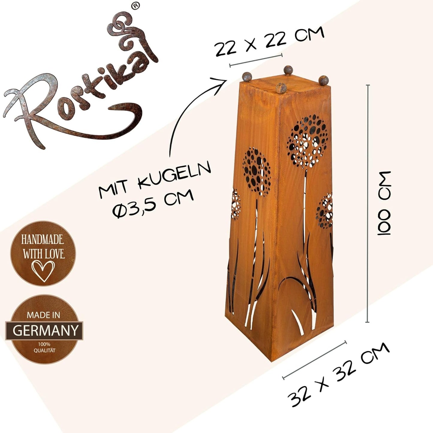 Pflanzsäule "Pusteblume", Mit Schale Ø 53 Cm