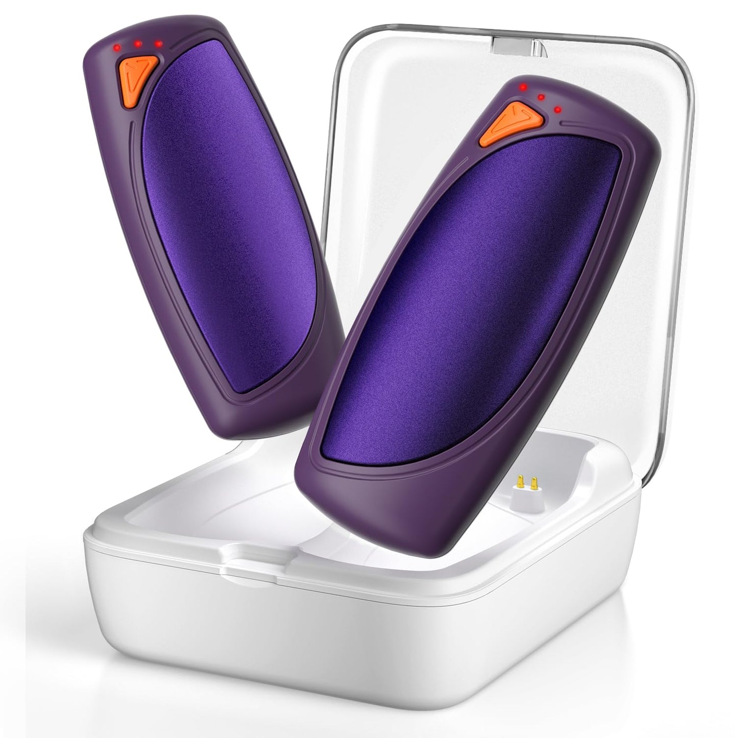 Elektrische Handwärmer 2er-Pack mit Ladecase, Violett