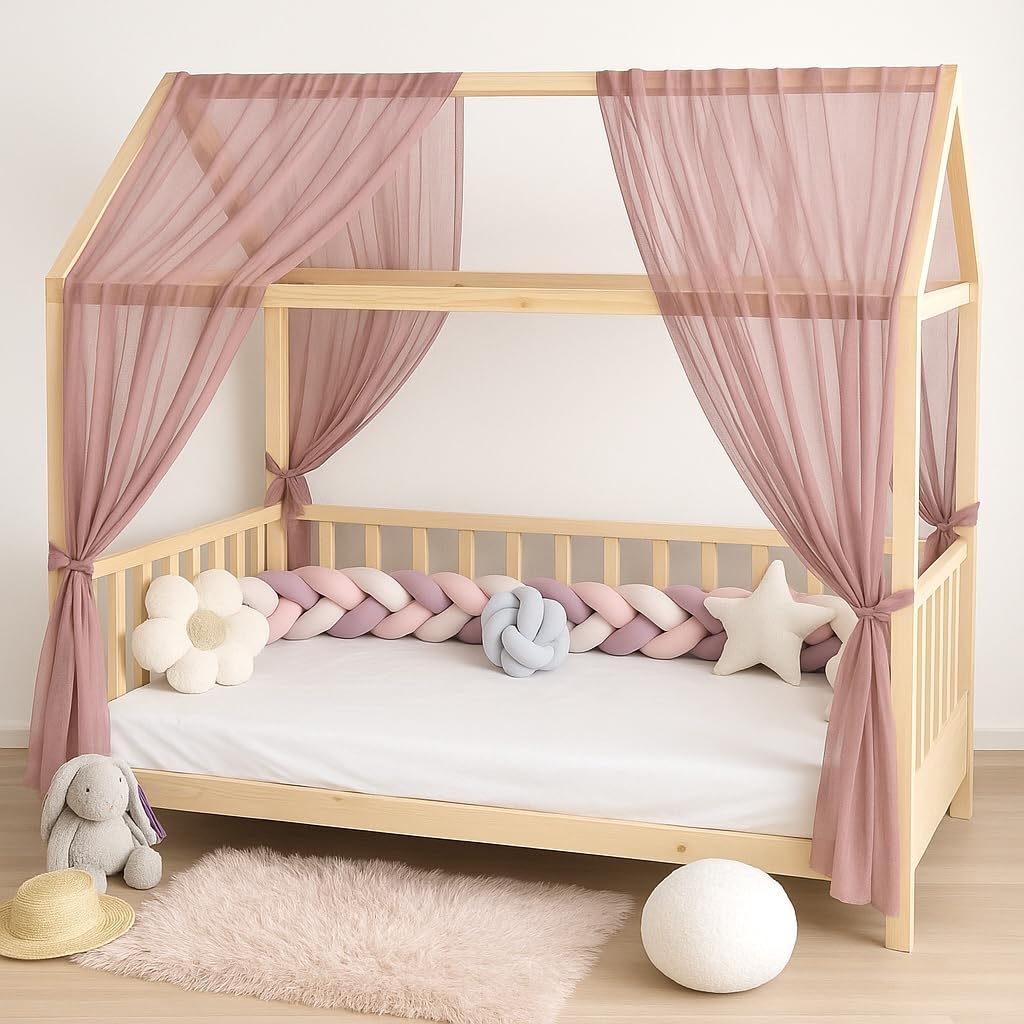 Betthimmel für Kinderhausbett, Altrosa 340cm