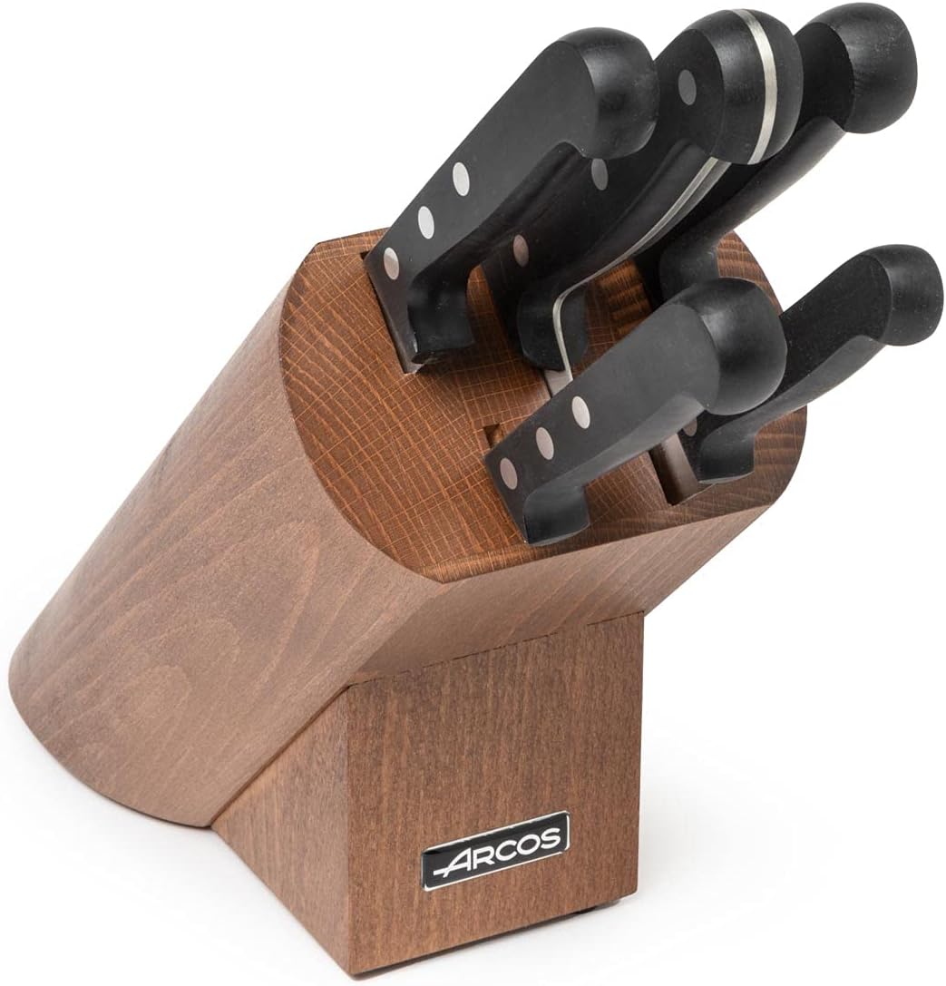 Serie Universal - 5-teiliges Messerset mit Kiefernholzblock