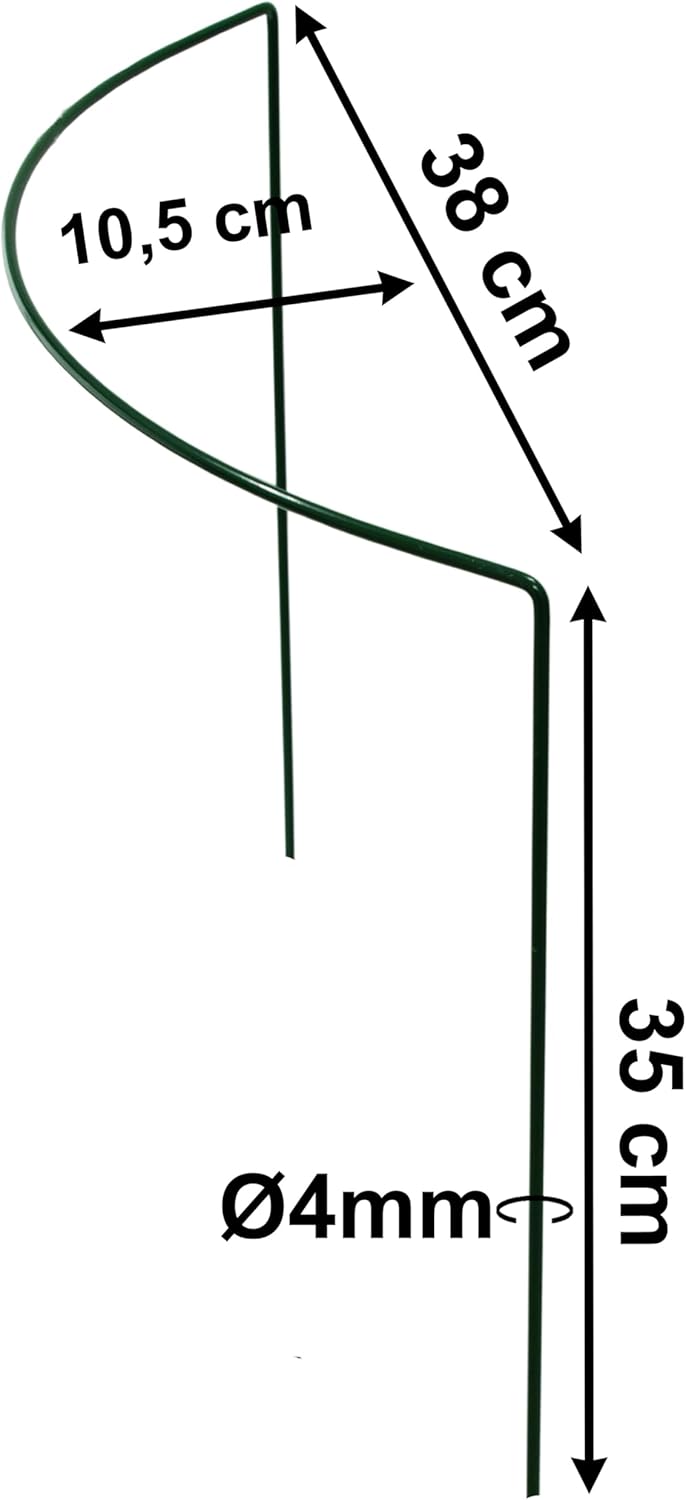 10er-Set Halbrunde Pflanzenstütze, 10 35 cm hoch - halbrund