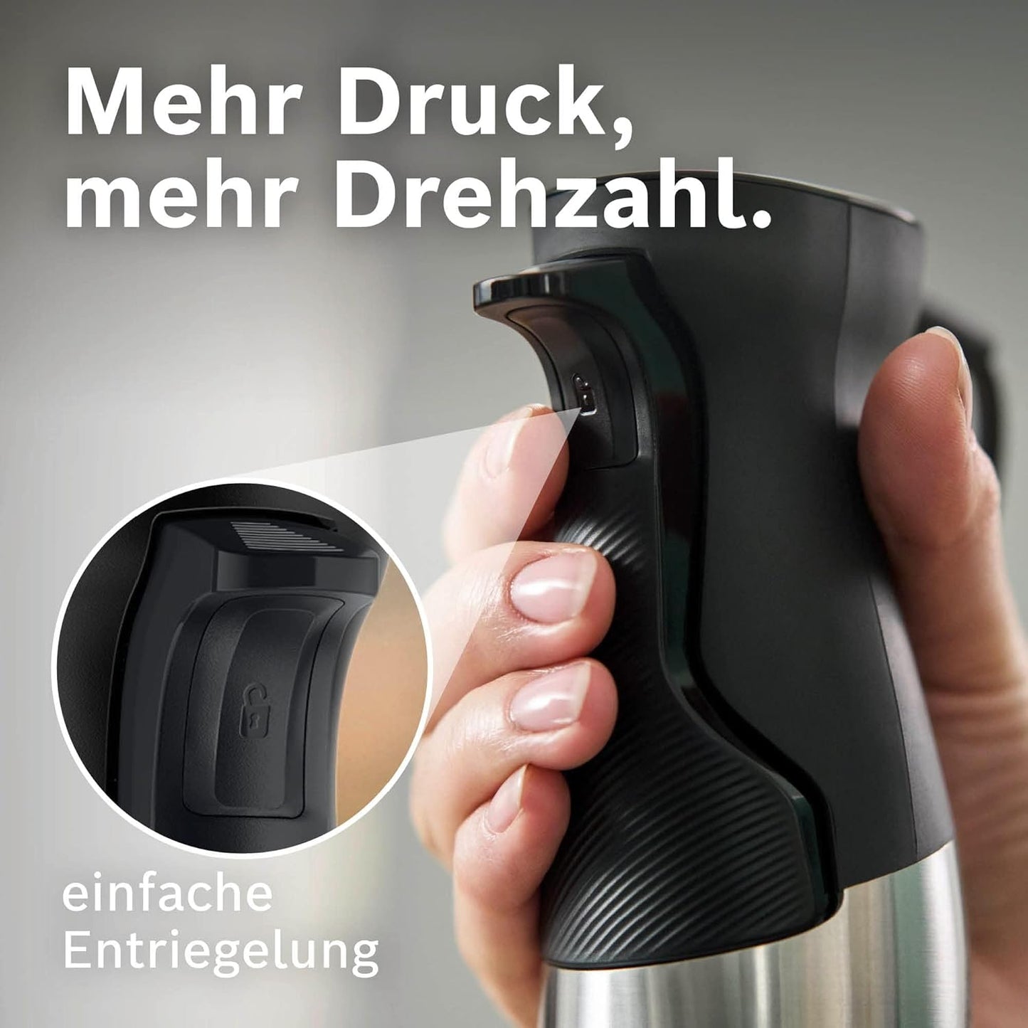 ErgoMaster Serie 6 Stabmixer, 1-in-1, 1200 Watt Edelstahl/Schwarz