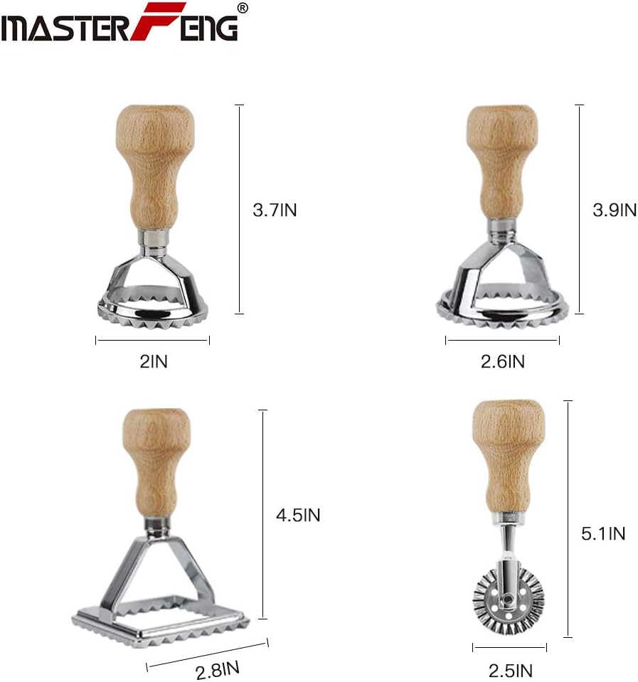 Ravioli-Ausstecher-Set mit Teigrädchen, 4er Set,teigrädchen
