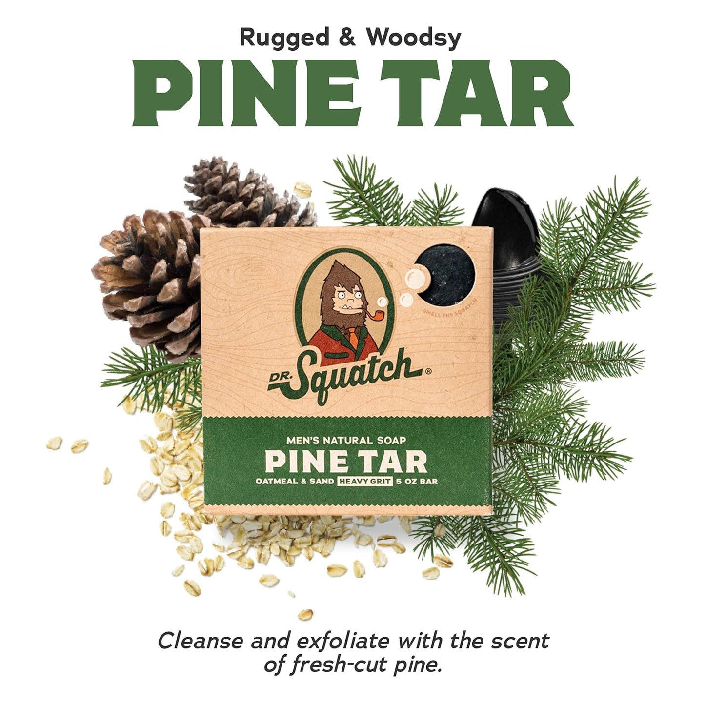 3er-Pack natürliche Seifenstücke-Set für Männer, Alpine Sage, Pine Tar, Spearmint Basil