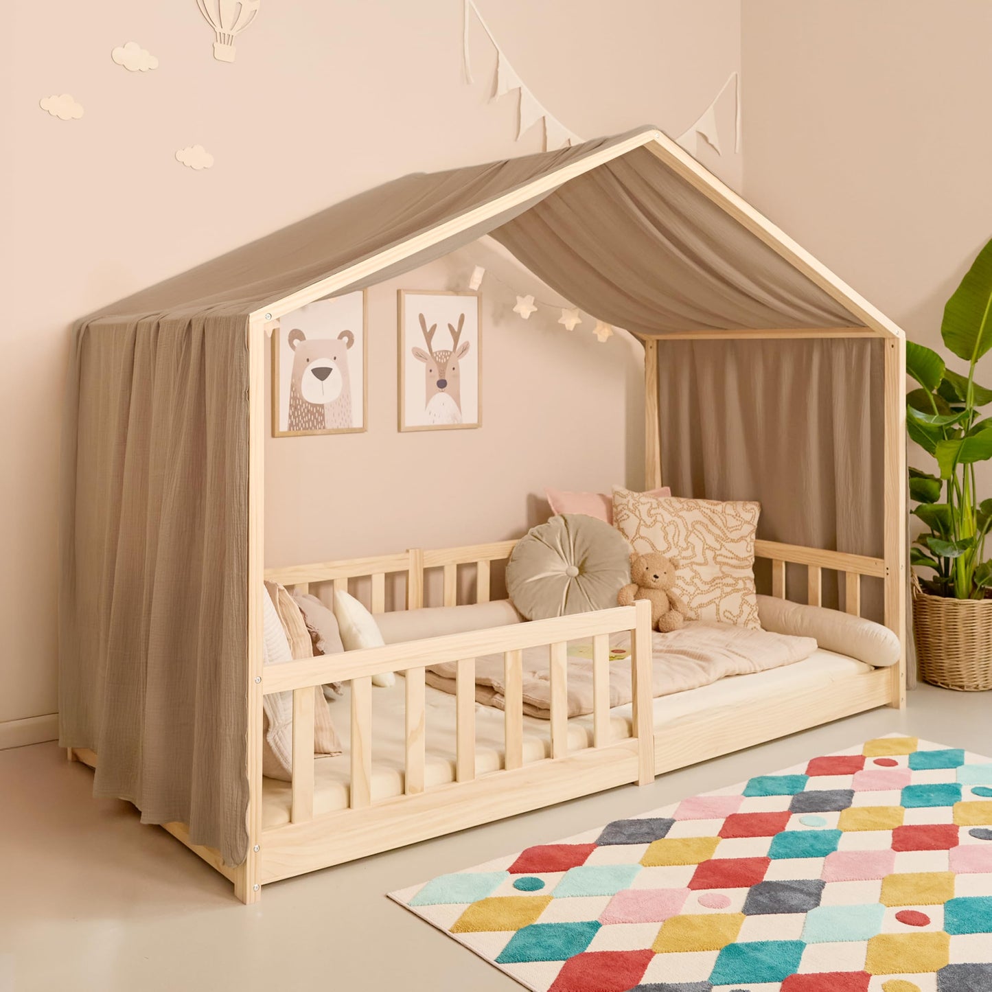 Hausbett Himmel H320 x B135 cm, Dunkelbeige H320 x B135 cm (1er Pack)