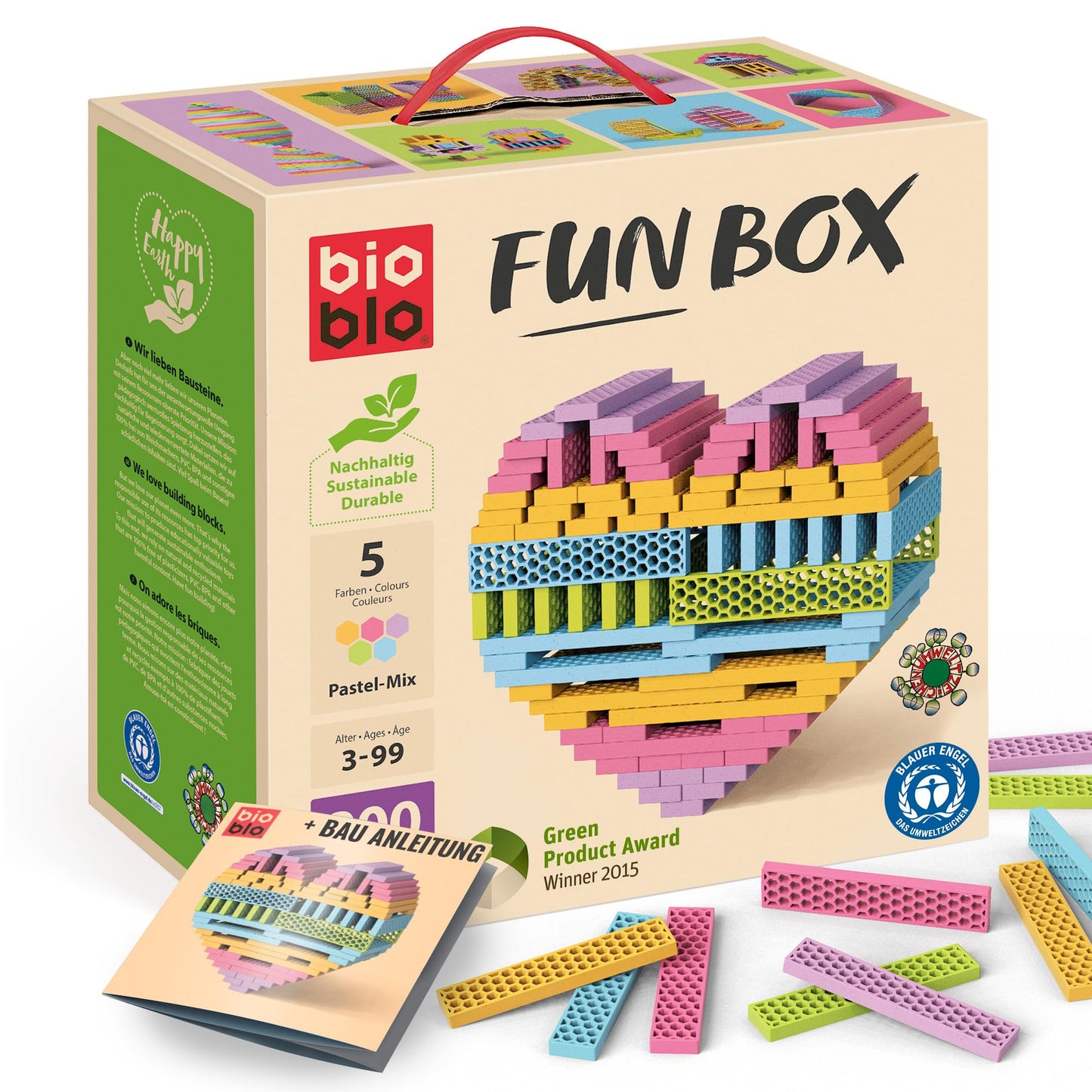 Fun Box Pastel Mix Bausteine, 200 Stück, Pastel Mix
