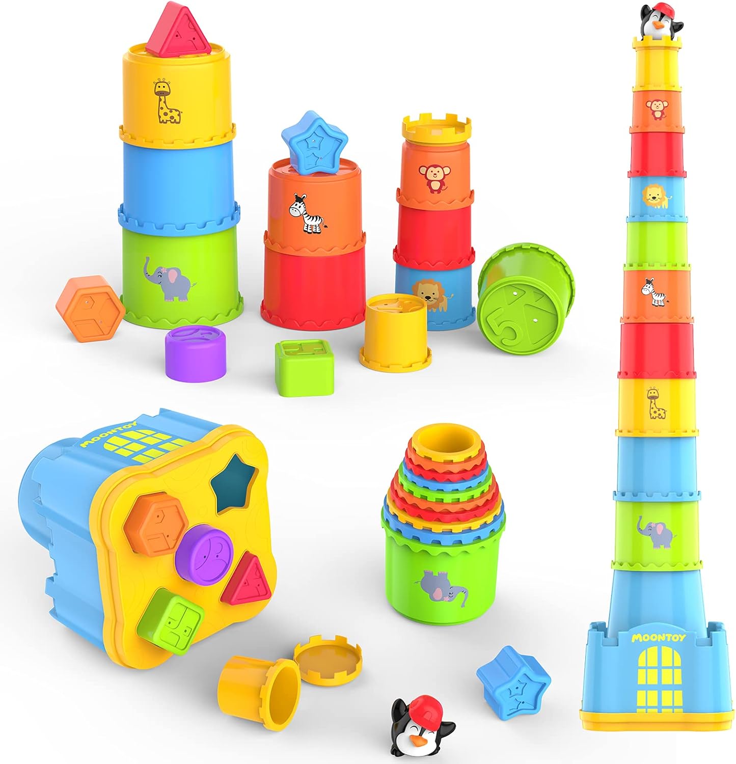 Stapelwürfel-Set für Kinder (19-teilig)