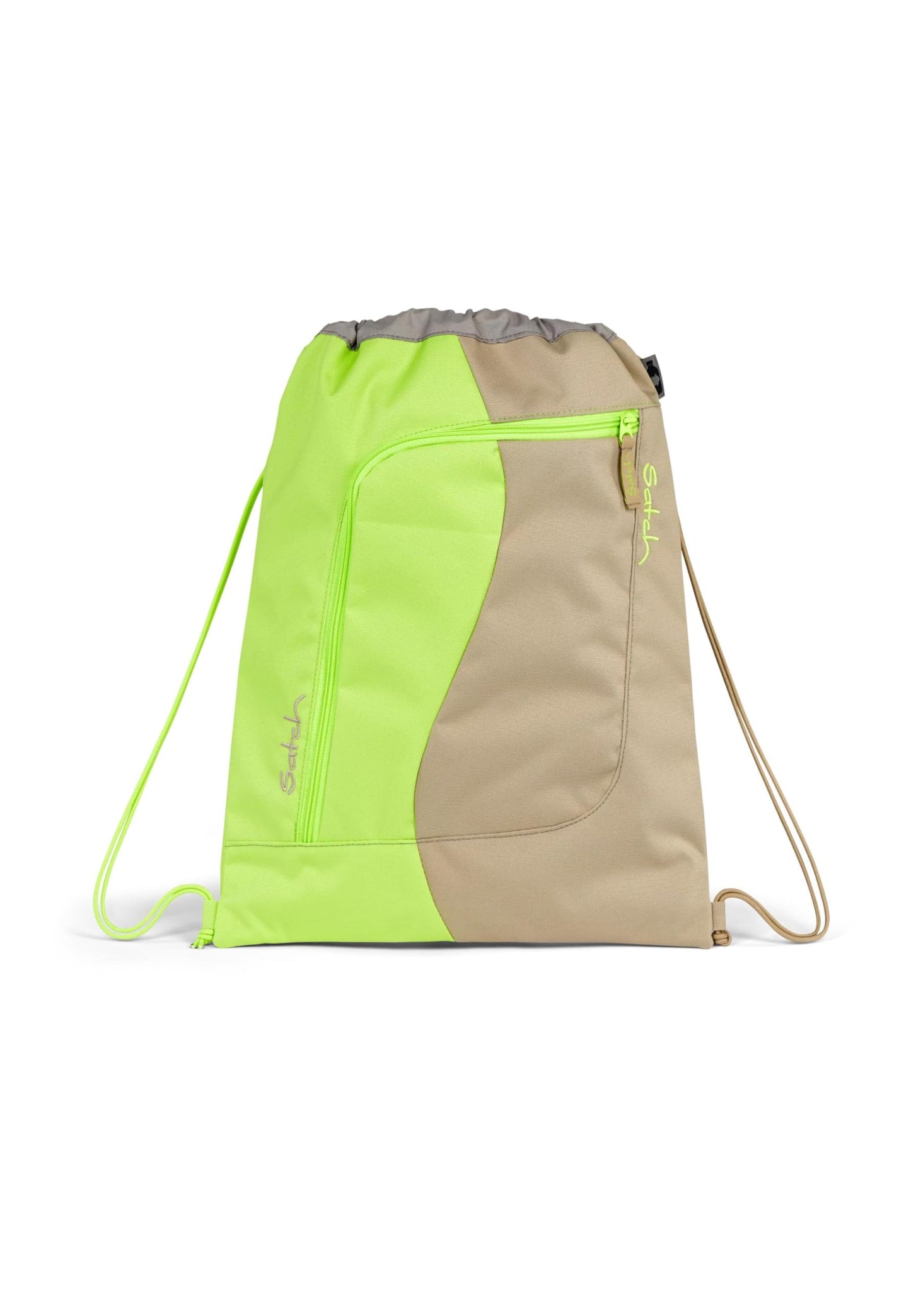 Sportbeutel mit Reissverschlussfach, Einheitsgrösse Double Trouble - Beige