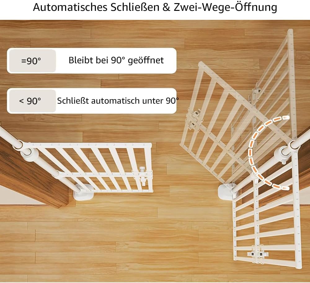 Tür- und Treppengitter, Weiss 89-129 B x 190 H cm