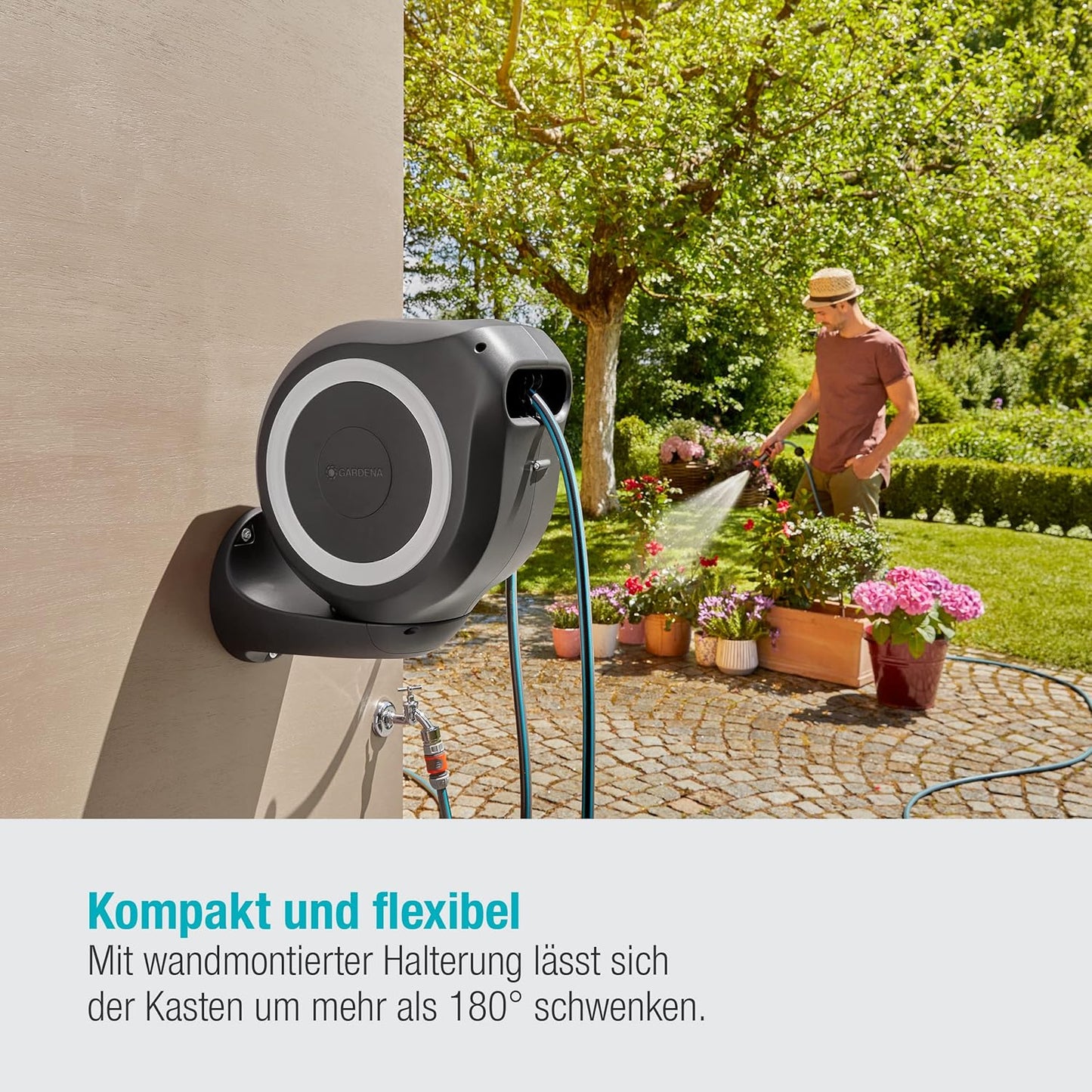 Wand-Schlauchbox RollUp M, Weiss