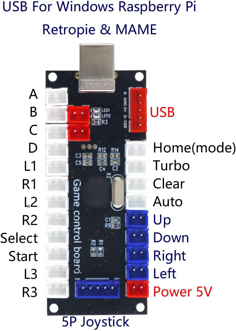 Arcade USB Encoder für 2 Spieler Retro Games, HAPP