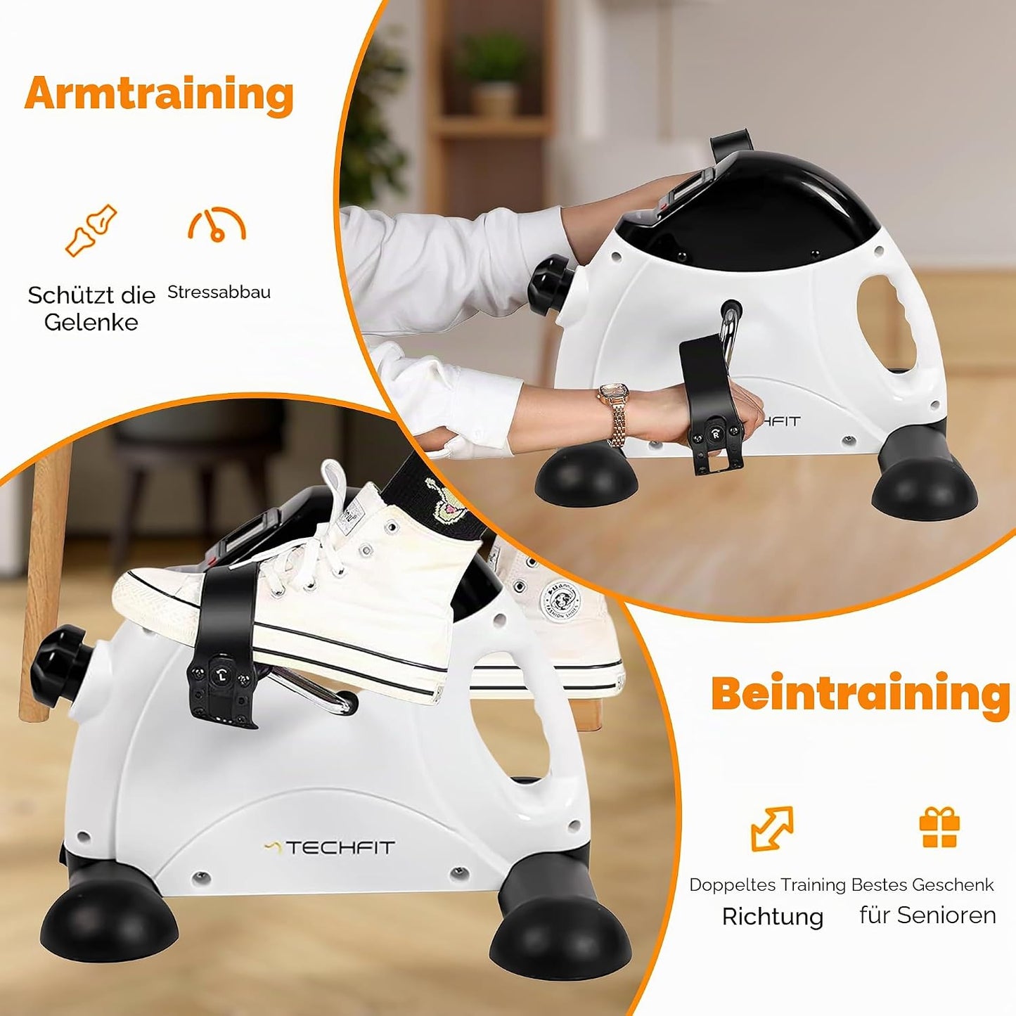 PED3 Mini-Heimtrainer für Arme & Beine, Weiss PED3