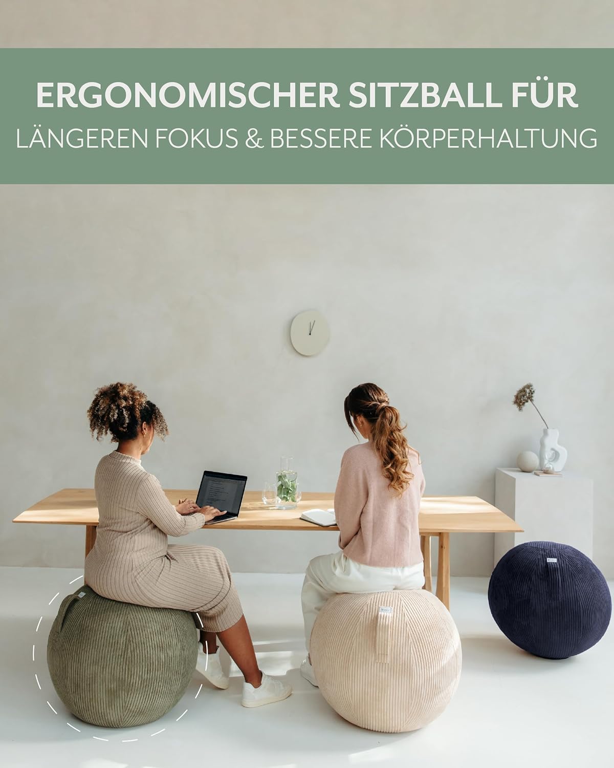 Ergonomischer Sitzball Vlip, Navy 50 - 55cm