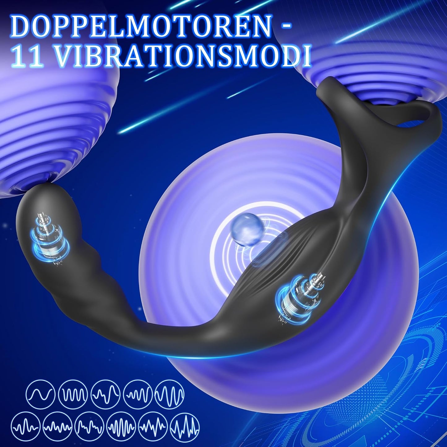 Analvibrator mit Penisring für Prostata Stimulation