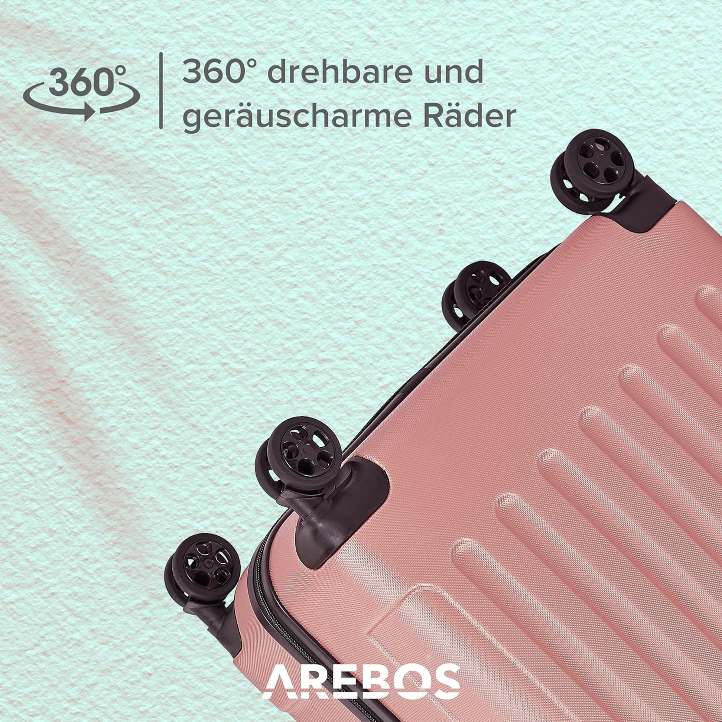 4tlg. Hartschalenkofferset, Rosé-gold