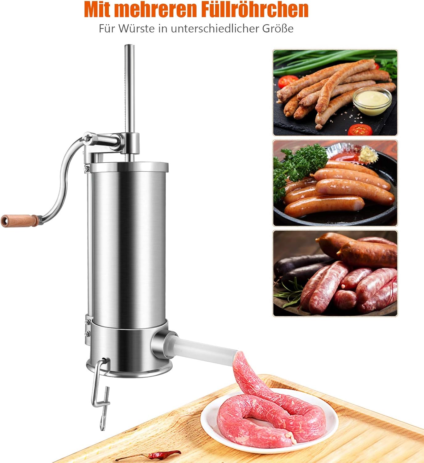 Wurstfüller mit 4 Füllrohren, 5 KG