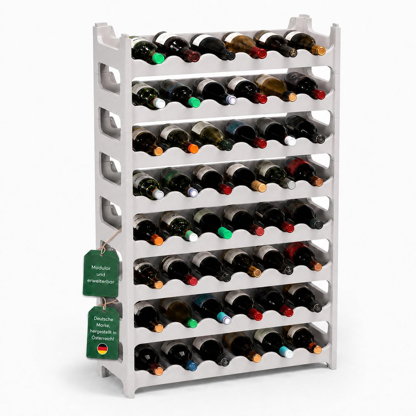 Modulares Weinregal für 48 Flaschen, Granitgrau 48 Flaschen