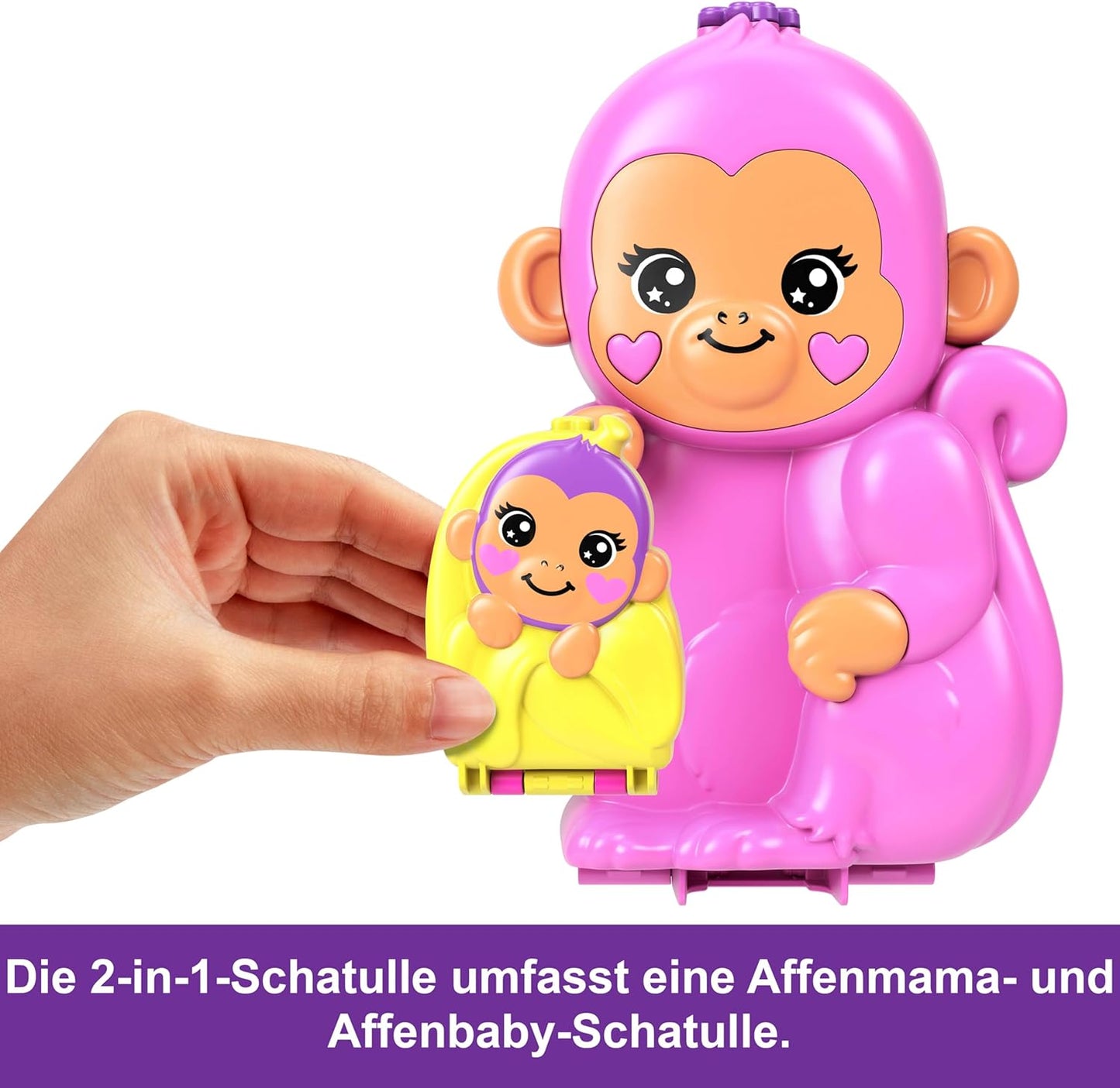 2-in-1 Affenmama und Baby Spielset mit Zubehör, Affenmama und Baby