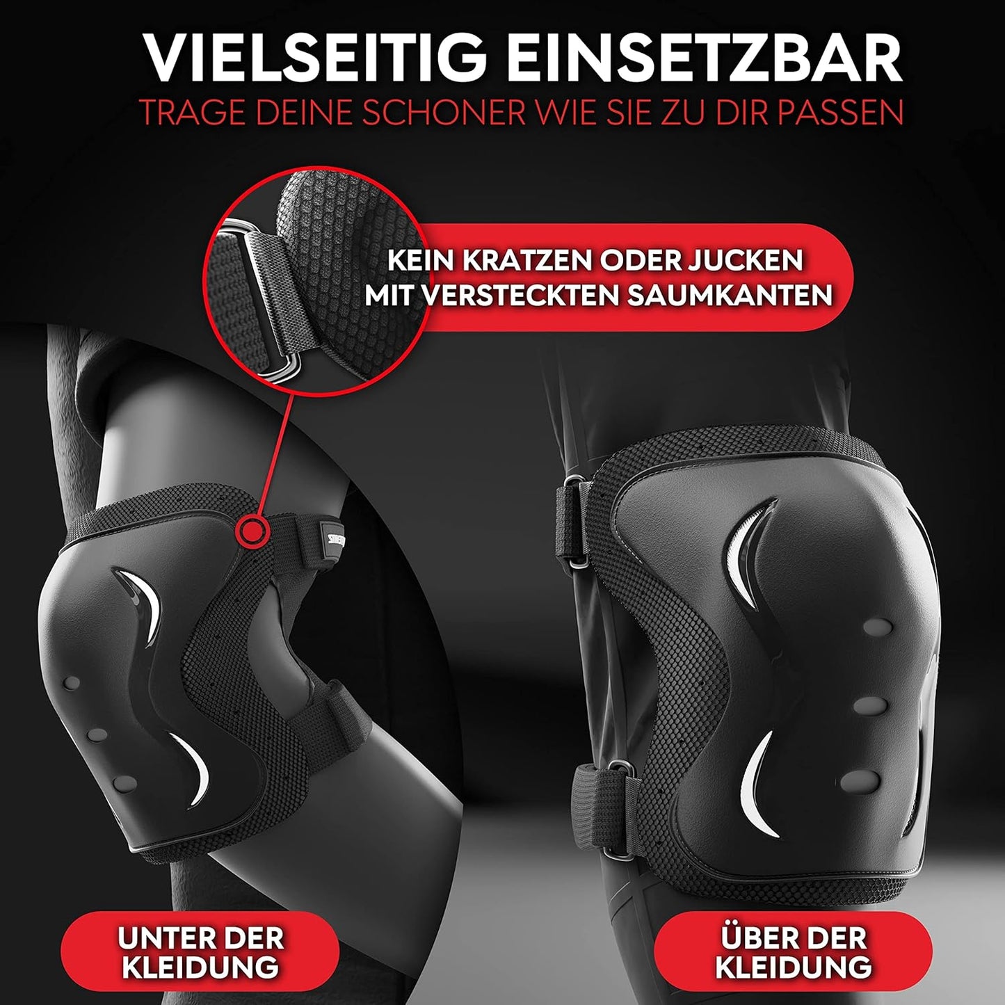 Schützer Set Skate, M - Jugendliche & Erwachsene Schwarz