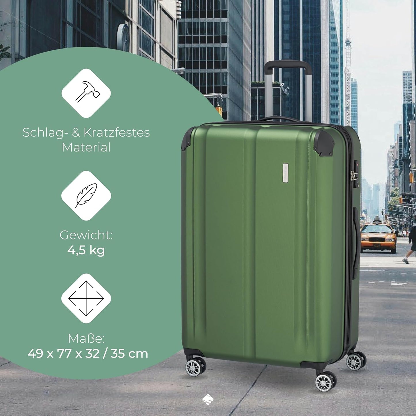 City, Grün Trolley Grösse L erw. (77 cm)