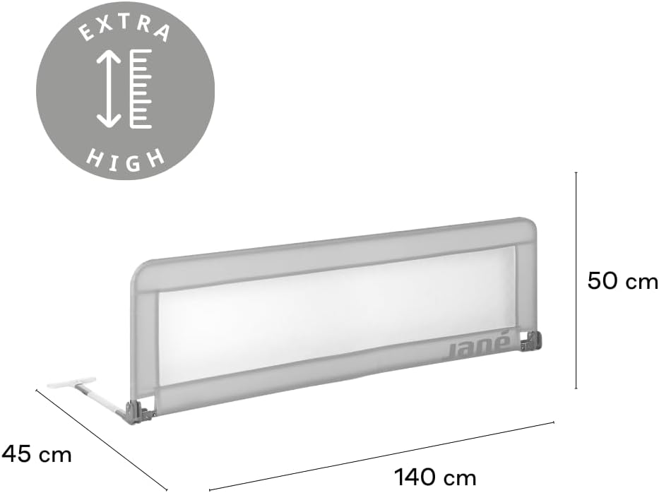 Klappbares Kinderbettgitter, 140 cm Grau