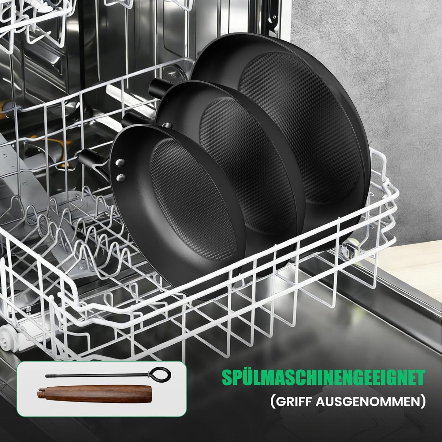 Gusseisenpfanne 28 cm für alle Herdarten, Schwarz 28 cm