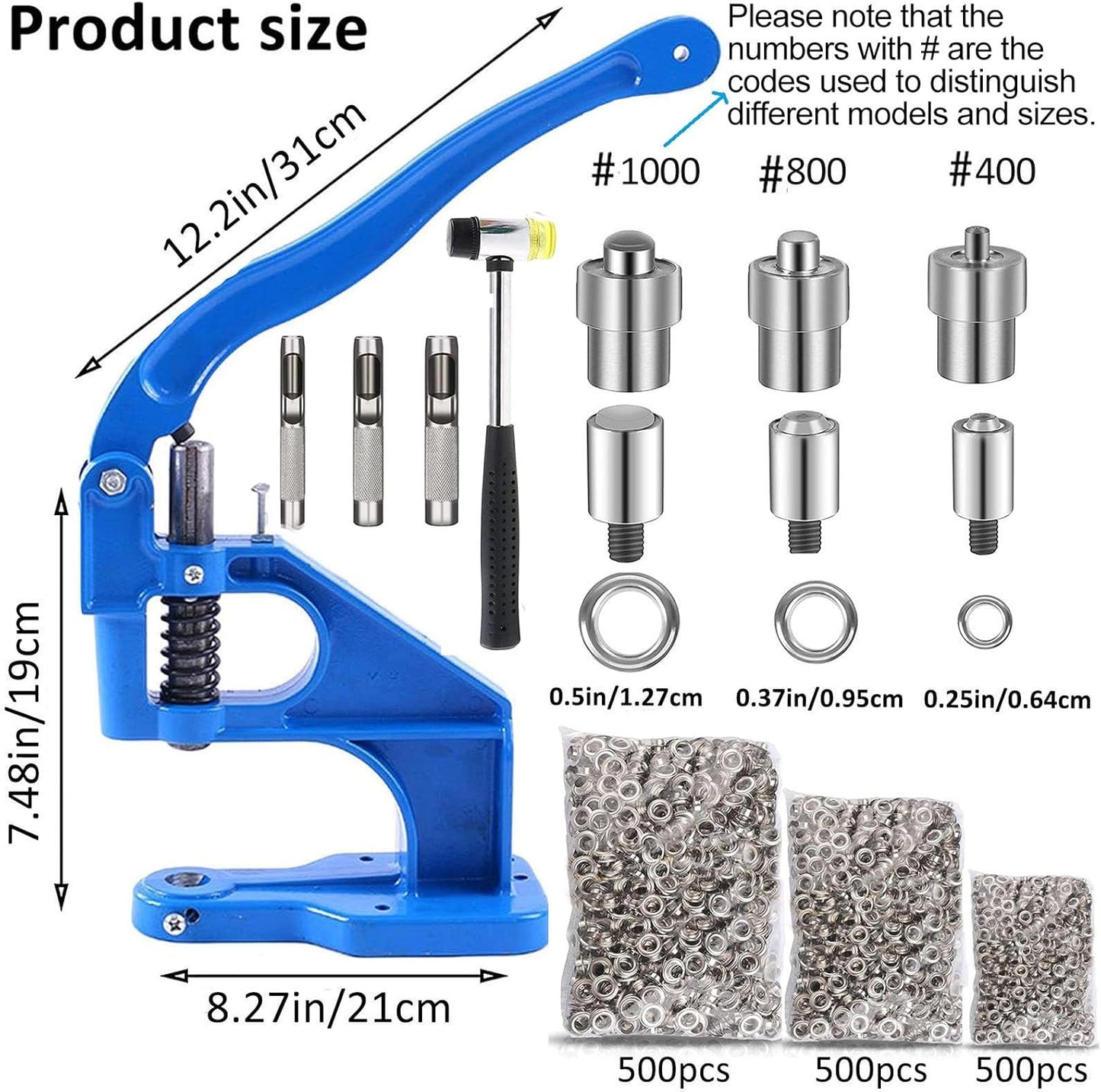 Ösenmaschine mit 1500 Ösen, as shown