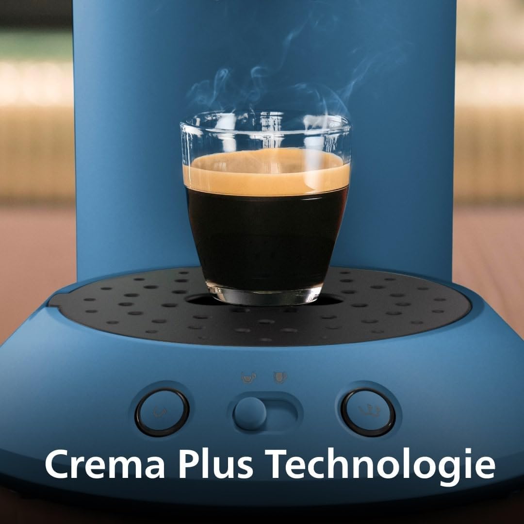 Kaffeepadmaschine mit Kaffeestärkeauswahl, Blau Pavone