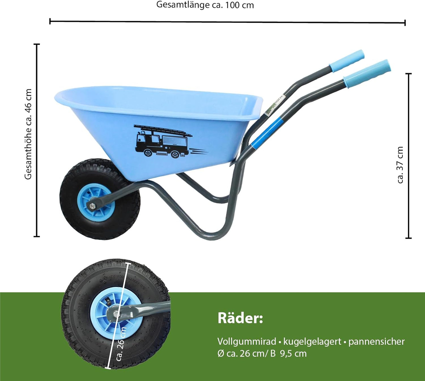 Kinderschubkarre mit Vollgummirad