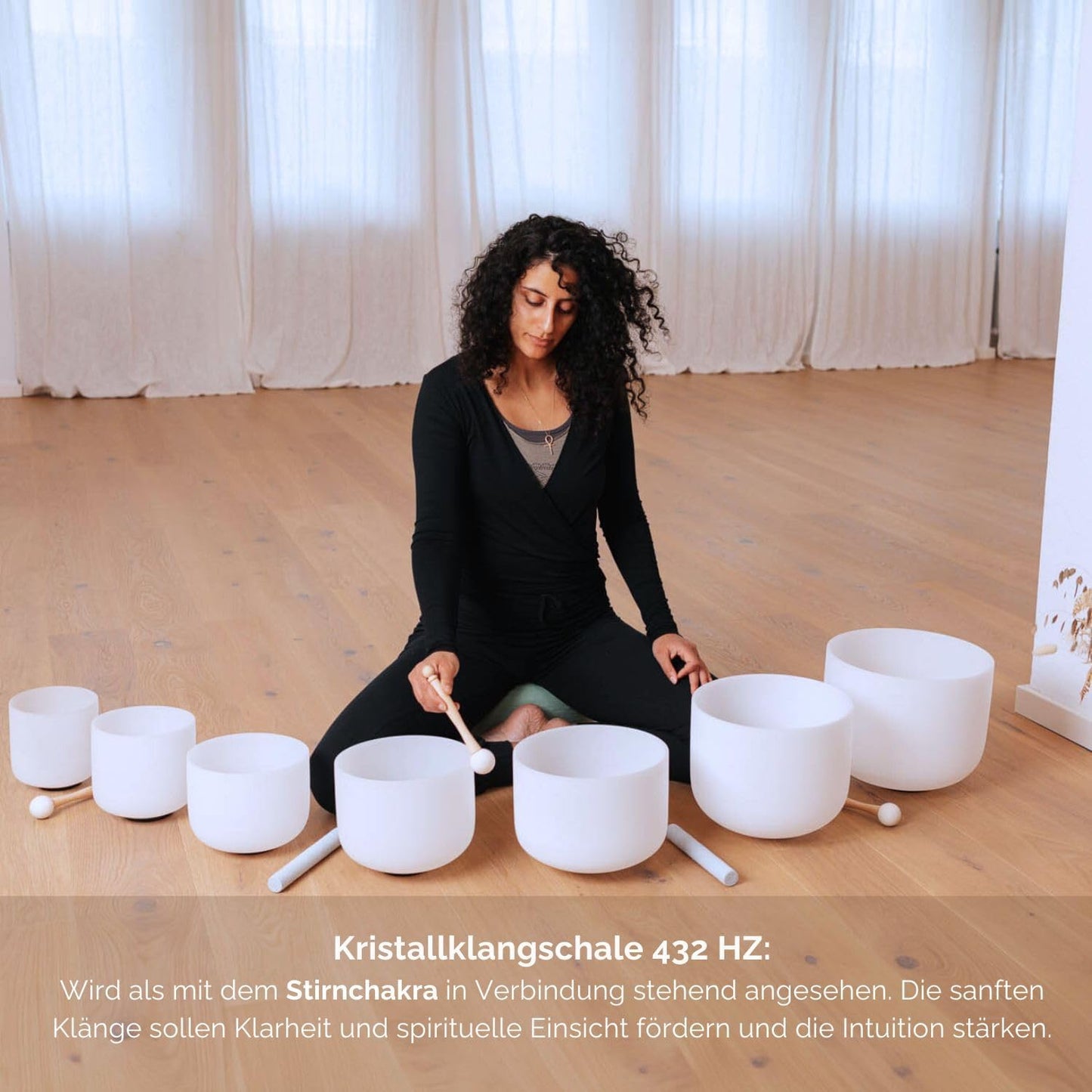 Kristallklangschale für Sound Healing & Meditation, ca. 35 cm/Grundton A