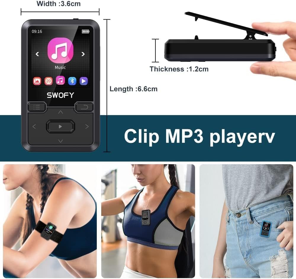 MP3 Player mit Sport Clip, Schwarz-32GB
