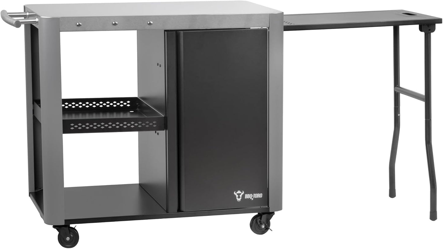 BQT6 Grillwagen mit grosser Arbeitsfläche 95 x 50 cm, Silber