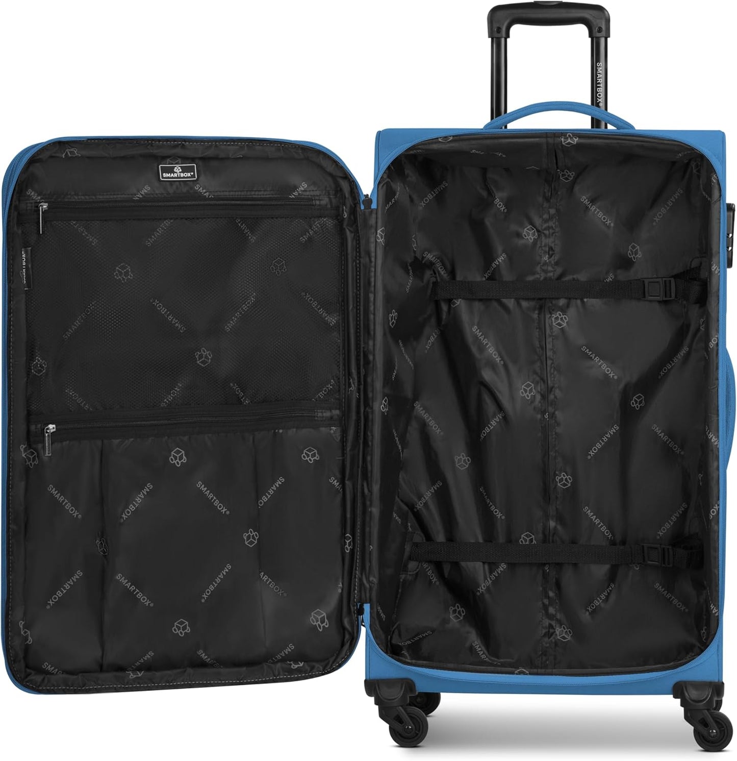 Grosser Weichgepäck-Trolley mit Zahlenschloss und Dehnfalte, Slate-blue Koffer L (78 cm) erweiterbar