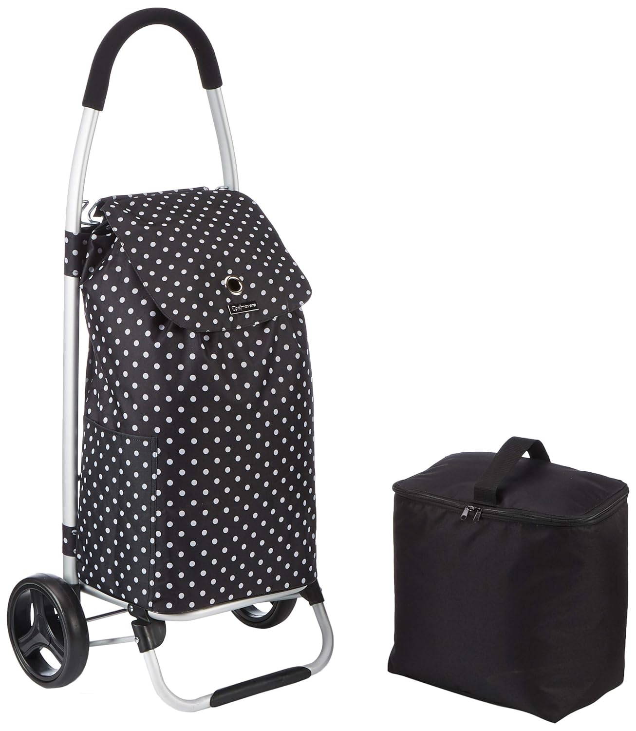 Coolmovers faltbarer Einkaufswagen mit Kühltasche, Schwarz gepunktet