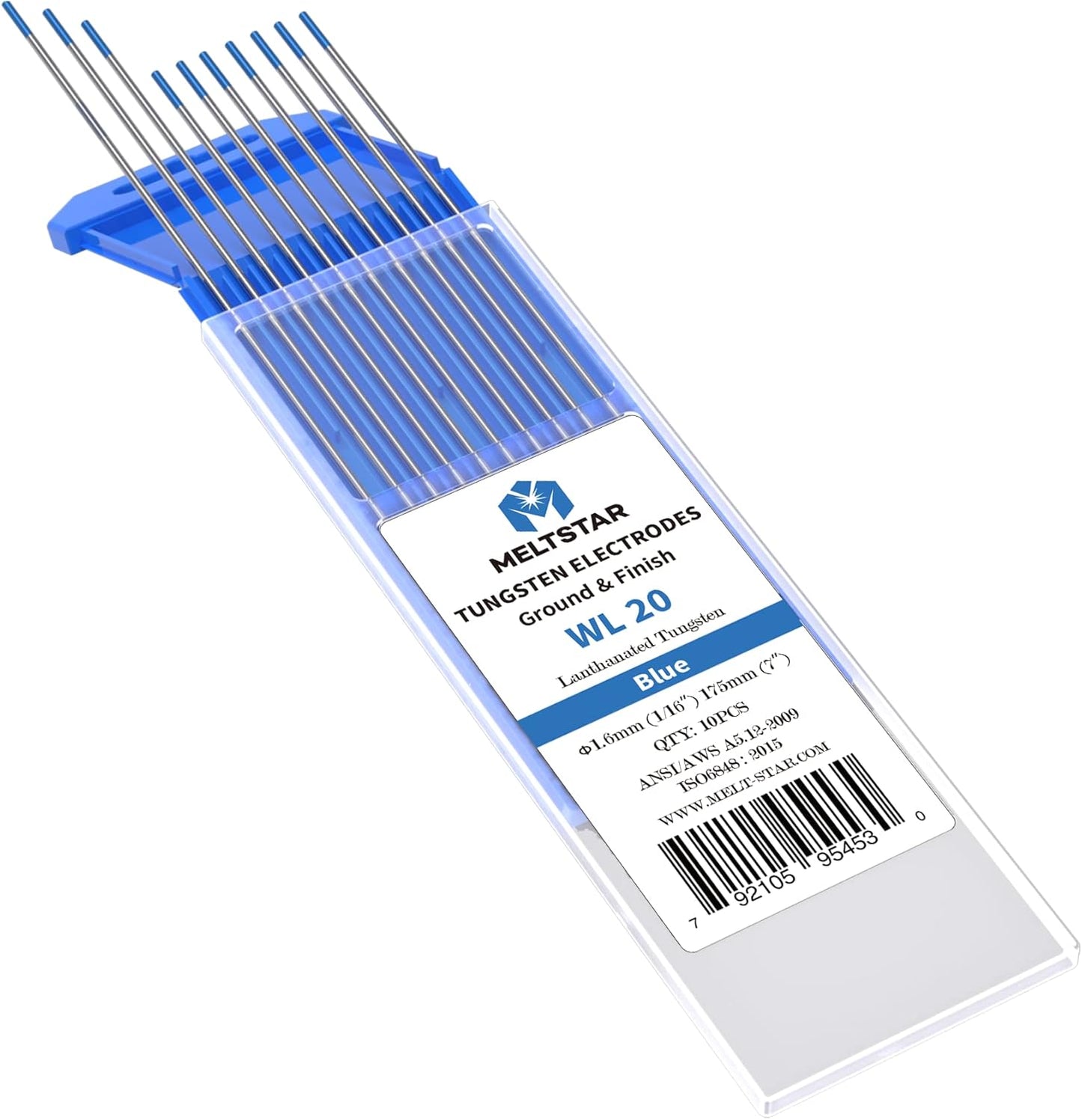 10-teiliges WIG-Schweisselektroden-Set, Ø1.6 x 175MM / Blau