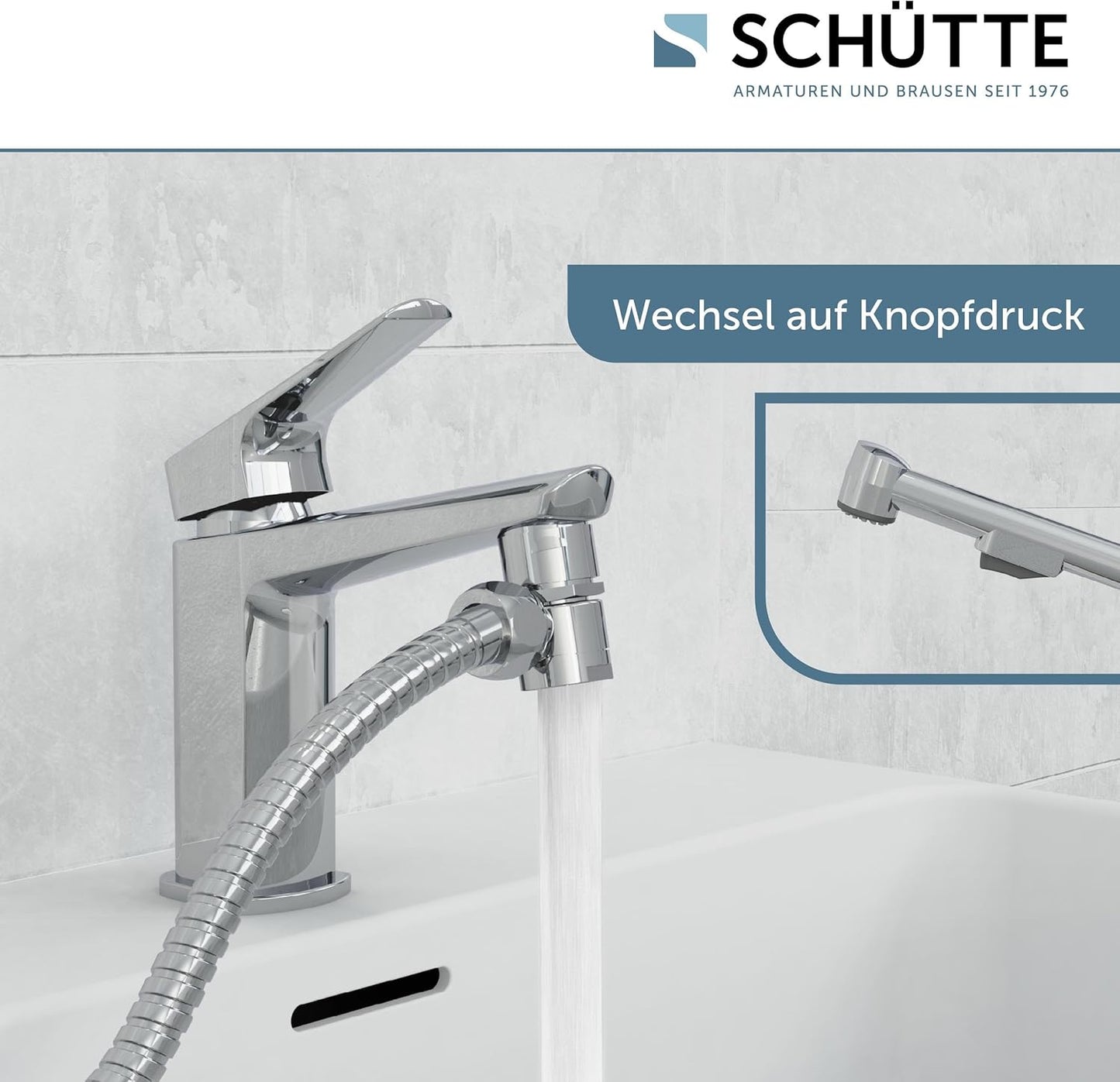 Waschbeckenhandbrause Set mit Schlauch, 78016