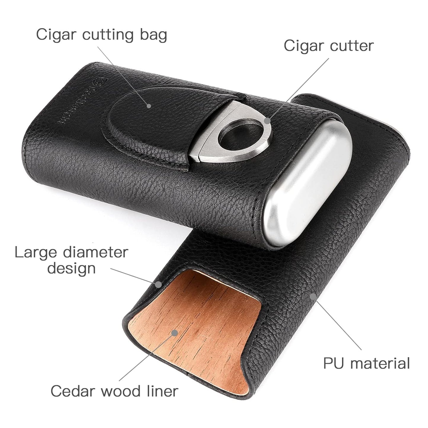 Reise-Humidor, Schwarz