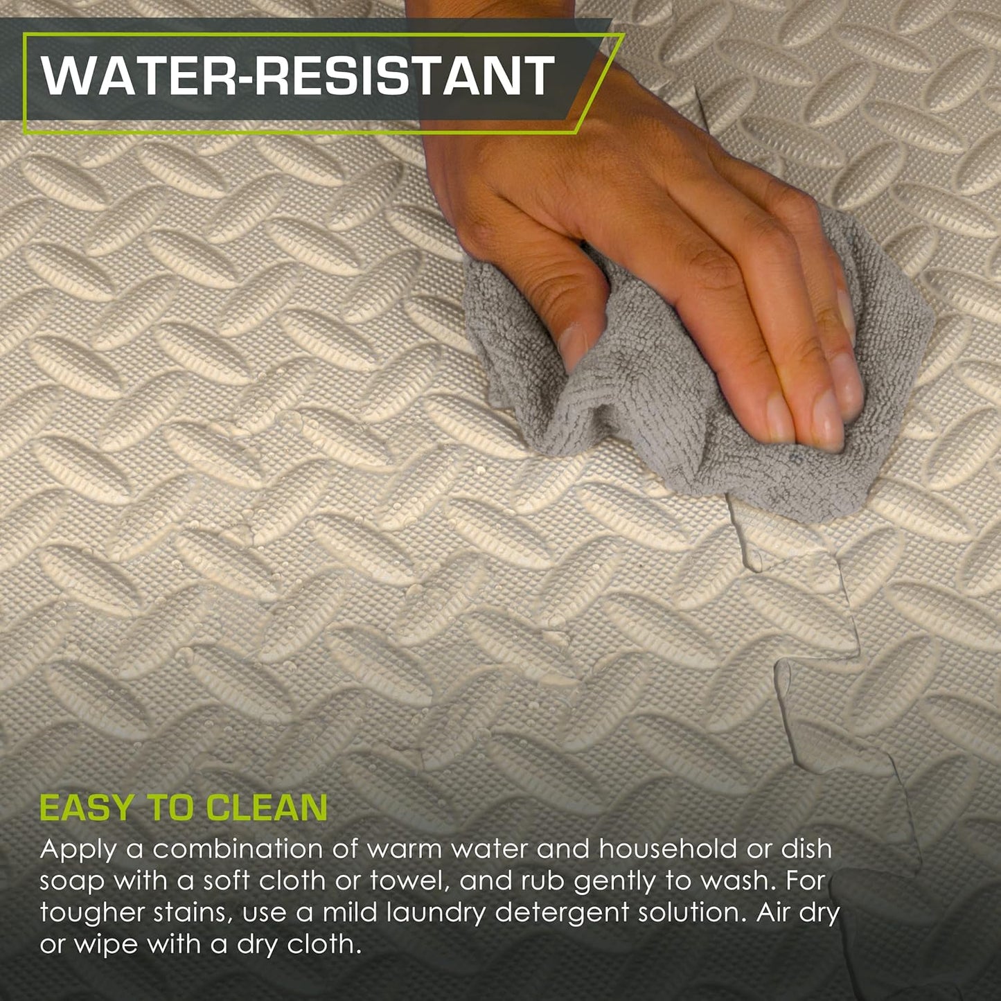 Interlocking Foam Fitnessmatte, Beige - 1/2 Inch - 24 Sq Ft - 6 Tiles