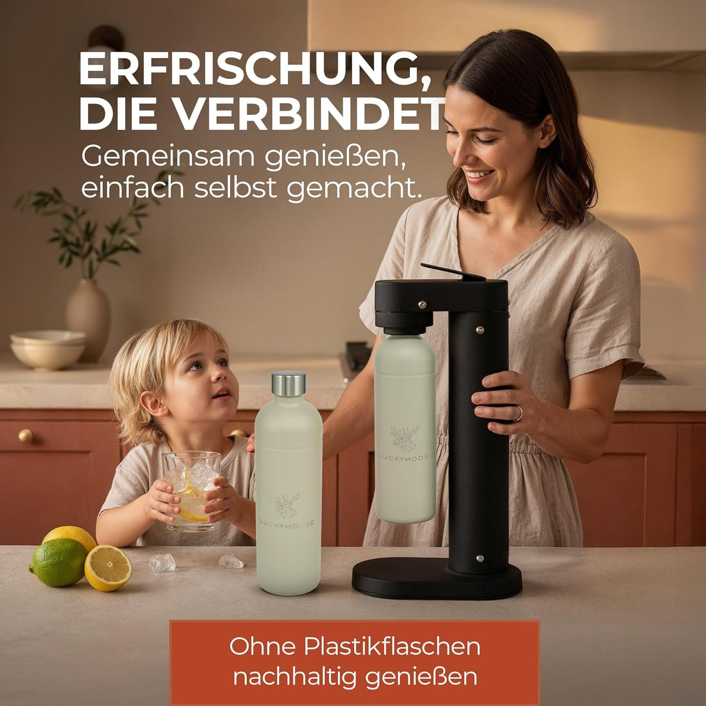 Infinity-S Wassersprudler, Black/Sand 1,25L (2 Stück)