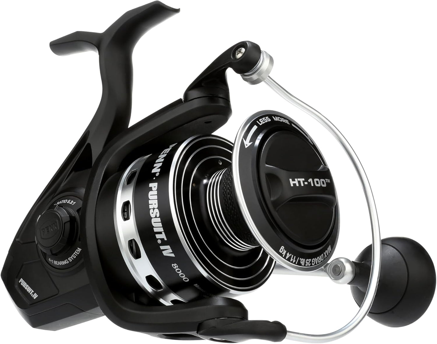 Pursuit IV Salzwasser Spinnrolle, 8000 Black Silver