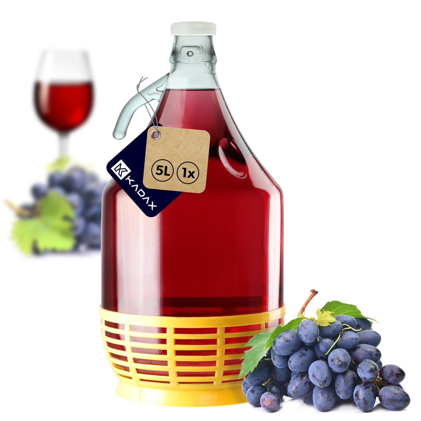 Weinballon-Set mit Gummistopfen, Gummistopfen 1