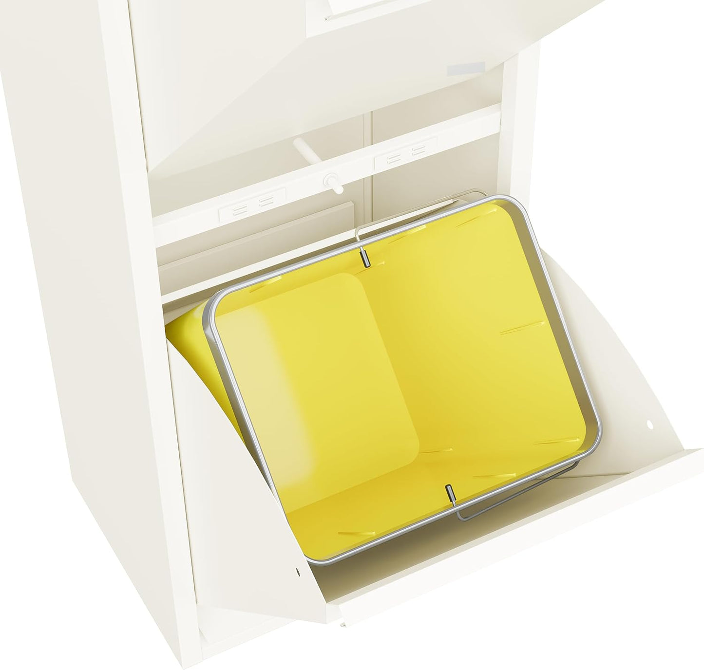 Küchen-Abfalleimer System, Creme Weiss 2 X 15 L