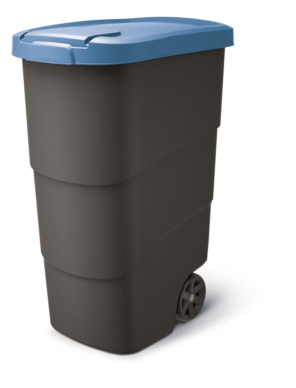 Mülleimer mit Rädern und Deckel, Blau