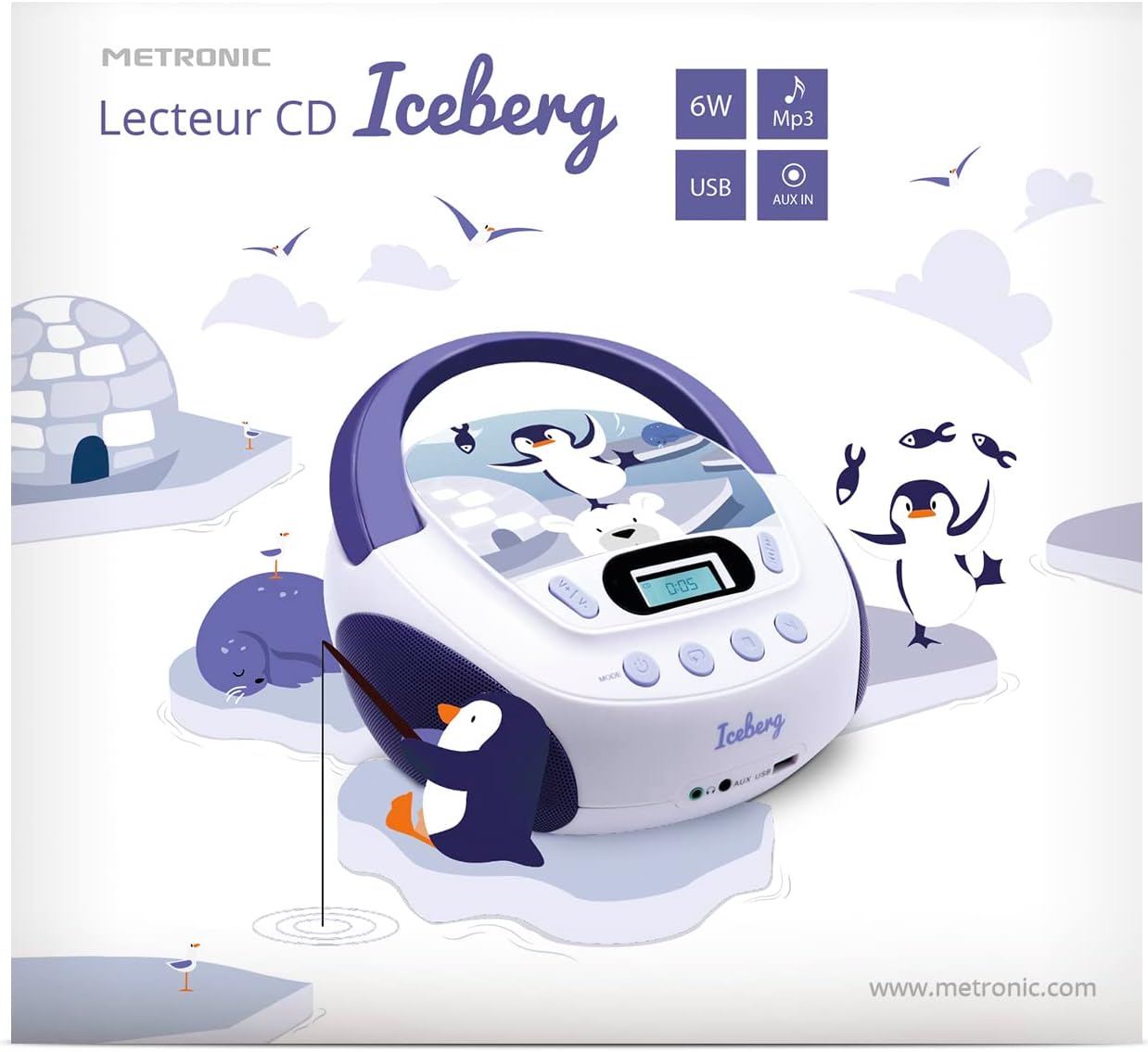 Iceberg CD-Player für Kinder, blau