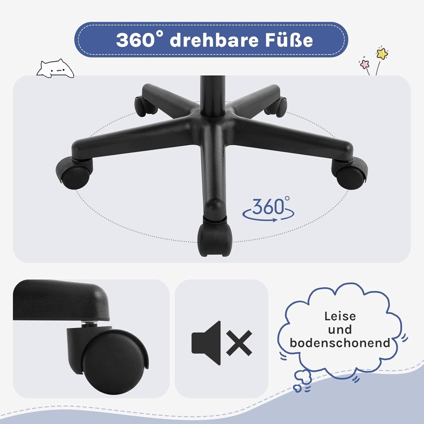 Ergonomischer Kinderschreibtischstuhl, Blau