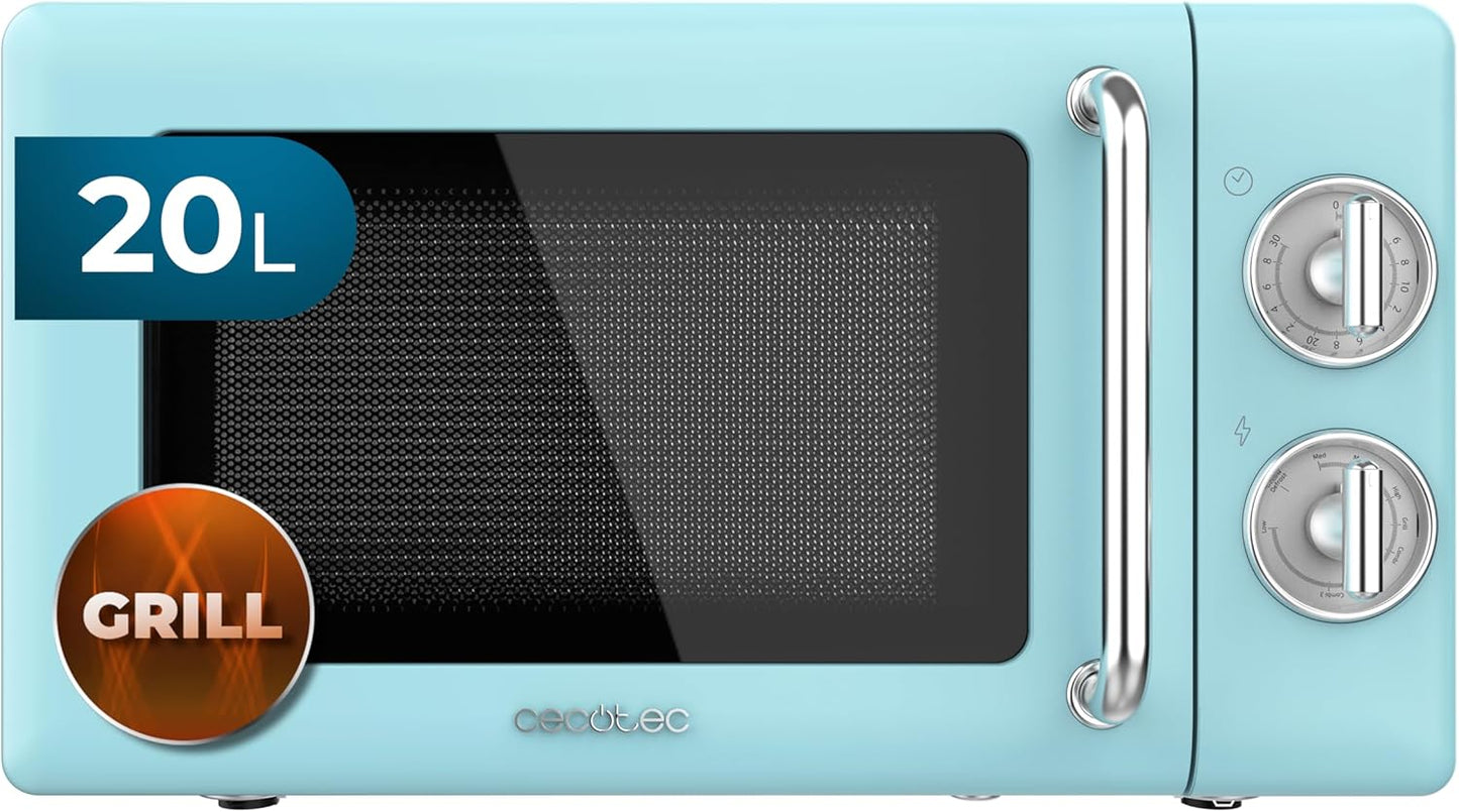 Mikrowelle 3110 Retro mit Grill und Auftaumodus, Blau Mechanisch | Allein