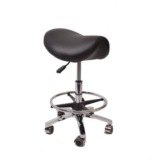 Ergonomischer Sattelhocker mit Gummirollen und Fussring