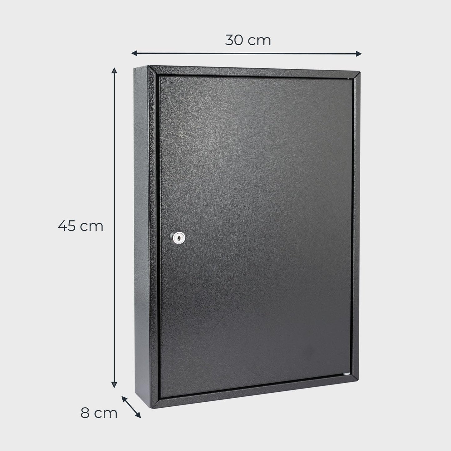 Abschliessbarer Schlüsselschrank mit 64 Haken, Schwarz 64 Haken