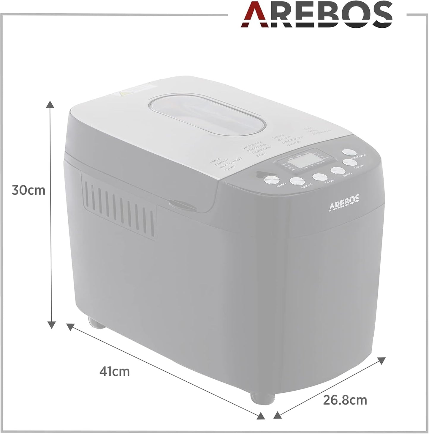 Brotbackautomat mit 15 Programmen und Timer, Schwarz